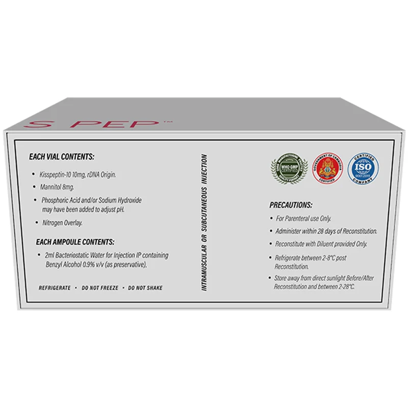 KISS PEP by Denik Pharm - box back with vial contents